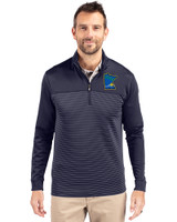 Minnesota Twins City Connect Cutter & Buck Traverse Stretch Eco Stripe Quarter Zip Mens Big and Tall Pullover Liberty Navy Front