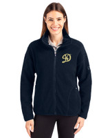 Los Angeles Dodgers City Connect- Cutter & Buck Cascade Eco Fleece Womens Full Zip Jacket Navy Blue Front