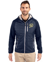 Los Angeles Dodgers City Connect- Cutter & Buck Rainier Primaloft Mens Eco Full Zip Hybrid Jacket Dark Navy Front