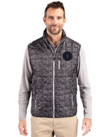 NY Mets City Connect Cutter & Buck Rainier PrimaLoft® Mens Eco Insulated Full Zip Printed Puffer Vest Black Front