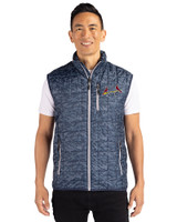 St. Louis Cardinals City Connect Cutter & Buck Rainier PrimaLoft® Mens Eco Insulated Full Zip Printed Puffer Vest Dark Navy Front