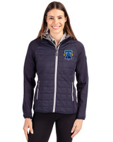 Philadelphia Phillies City Connect Cutter & Buck Rainier Primaloft Womens Eco Full Zip Hybrid Jacket Dark Navy Front