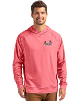 St. Louis Cardinals City Connect Cutter & Buck Adapt Knit Recycled Mens Heathered Hooded Pullover Cardinal Red Heather Front
