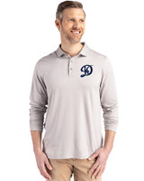 Los Angeles Dodgers City Connect- Cutter & Buck Coastline Epic Comfort Recycled Mens Long Sleeve Polo CONCRETE Front