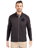 NY Mets City Connect Cutter & Buck Adapt Eco Knit Hybrid Recycled Mens Full Zip Jacket Black Front