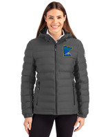 Minnesota Twins City Connect Cutter & Buck Mission Ridge Repreve® Eco Insulated Womens Puffer Jacket Elemental Grey Front