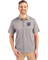 Los Angeles Dodgers City Connect- Cutter & Buck Forge Eco Heather Stripe Stretch Recycled Mens Polo Elemental Grey Heather Front