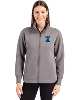 Philadelphia Phillies City Connect Cutter & Buck Roam Epic Versatility Full Zip Recycled Womens Jacket Elemental Grey Front
