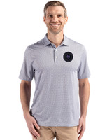 NY Mets City Connect Cutter & Buck Pike Eco Diamond Dot Print Recycled Mens Big & Tall Polo Black Front
