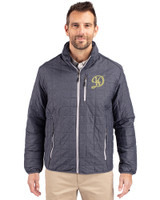 Los Angeles Dodgers City Connect- Cutter & Buck Rainier PrimaLoft® Mens Eco Insulated Full Zip Puffer Jacket Anthracite Melange Front