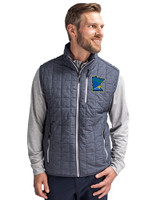 Minnesota Twins City Connect Cutter & Buck Rainier PrimaLoft® Mens Big and Tall Eco Insulated Full Zip Puffer Vest Anthracite Melange Front