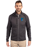 Minnesota Twins City Connect Cutter & Buck Mainsail Sweater-Knit Mens Full Zip Jacket Charcoal Heather Front