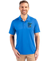 Minnesota Twins City Connect Cutter & Buck Prospect Eco Textured Stretch Recycled Mens Short Sleeve Polo Digital Front