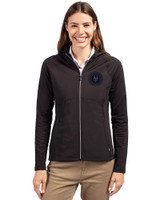 NY Mets City Connect Cutter & Buck Adapt Eco Knit Hybrid Recycled Womens Full Zip Jacket Black Front