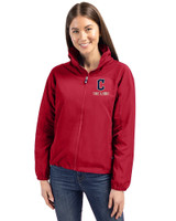 Cleveland Guardians City Connect Cutter & Buck Charter Eco Recycled Womens Full-Zip Jacket Cardinal Red Front