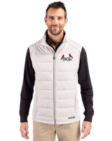 St. Louis Cardinals City Connect Cutter & Buck Evoke Hybrid Softshell Recycled Mens Full Zip Vest CONCRETE Front