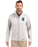 Philadelphia Phillies City Connect Cutter & Buck Evoke Softshell Recycled Full Zip Mens Jacket CONCRETE Front