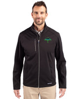 Tampa Bay Rays City Connect Cutter & Buck Evoke Softshell Recycled Full Zip Mens Jacket Black Front