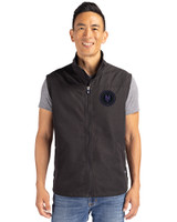NY Mets City Connect Cutter & Buck Charter Recycled Packable Mens Big & Tall Full Zip Vest Black Front