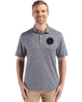 NY Mets City Connect Cutter & Buck Pike Eco Flora Print Recycled Mens Big & Tall Polo Black Front