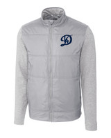 Los Angeles Dodgers City Connect- Cutter & Buck Stealth Hybrid Quilted Mens Full Zip Windbreaker Jacket POL_MANN_HG 1