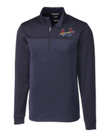 St. Louis Cardinals City Connect Cutter & Buck Traverse Stretch Eco Stripe Quarter Zip Mens Pullover LYN_MANN_HG 1