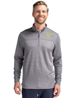 Los Angeles Dodgers City Connect- Cutter & Buck Traverse Stretch Eco Stripe Quarter Zip Mens Pullover Elemental Grey Front