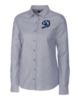 Los Angeles Dodgers City Connect- Cutter & Buck Stretch Oxford Womens Long Sleeve Dress Shirt CC_MANN_HG 1