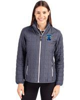 Philadelphia Phillies City Connect Cutter & Buck Rainier Recycled Insulated Puffer Womens Full Zip Jacket Anthracite Melange Front