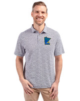 Minnesota Twins City Connect Cutter & Buck Virtue Recycled Botanical Print Featherlight Pique Mens  Polo Navy Blue Front