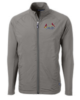 St. Louis Cardinals City Connect Cutter & Buck Adapt Eco Knit Hybrid Recycled Mens Big & Tall Full Zip Jacket EG_MANN_HG 1