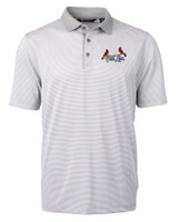 St. Louis Cardinals City Connect Cutter & Buck Virtue Eco Pique Micro Stripe Recycled Mens Polo POLWH_MANN_HG 1
