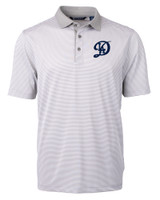 Los Angeles Dodgers City Connect- Cutter & Buck Virtue Eco Pique Micro Stripe Recycled Mens Polo POLWH_MANN_HG 1