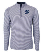 Los Angeles Dodgers City Connect- Cutter & Buck Virtue Eco Pique Micro Stripe Recycled Mens Quarter Zip NVBW_MANN_HG 1