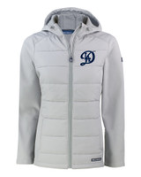 Los Angeles Dodgers City Connect- Cutter & Buck Evoke Hybrid Softshell Recycled Full Zip Womens Hooded Jacket CNC_MANN_HG 1