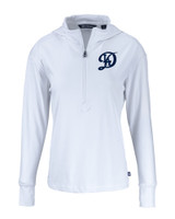Los Angeles Dodgers City Connect- Cutter & Buck Daybreak Eco Recycled Womens Half Zip Hoodie WH_MANN_HG 1