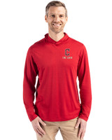 Cleveland Guardians City Connect Cutter & Buck Coastline Epic Comfort Recycled Mens Hooded Shirt Cardinal Red Front