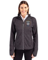 San Diego FC Cutter & Buck Mainsail Full Zip Hooded Womens Jacket Charcoal Heather Front