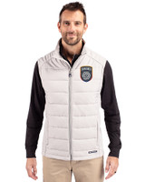 San Diego FC Cutter & Buck Evoke Hybrid Softshell Recycled Mens Full Zip Vest CONCRETE Front
