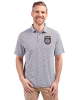 San Diego FC Cutter & Buck Virtue Eco Pique Botanical Print Recycled Mens Polo Navy Blue Front