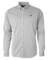Baltimore Ravens Cutter & Buck Versatech Pinstripe Stretch Mens Big and Tall Dress Shirt Black Mannequin