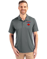 Toronto Blue Jays City Connect Cutter & Buck Prospect Eco Textured Stretch Recycled Mens Short Sleeve Polo Elemental Grey Front