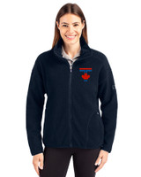 Toronto Blue Jays City Connect Cutter & Buck Cascade Eco Fleece Womens Full Zip Jacket Navy Blue Front