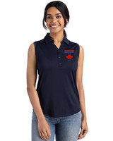 Toronto Blue Jays City Connect Cutter & Buck Forge Eco Stretch Recycled Womens Sleeveless Polo Navy Blue Front