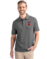 Toronto Blue Jays City Connect Cutter & Buck Advantage Eco Tri-Blend Pique Mens Big and Tall Polo Elemental Grey Front