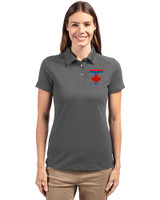 Toronto Blue Jays City Connect Cutter & Buck Advantage Eco Tri-Blend Pique Womens Polo Elemental Grey Front