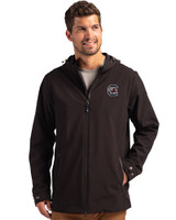 South Carolina Gamecocks Cutter & Buck Camano Everyday Stretch Recycled Mens Water Resistant Jacket Black Front