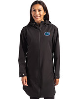 Florida Gators Cutter & Buck Camano Everyday Stretch Recycled Womens Water Resistant Jacket Black Front