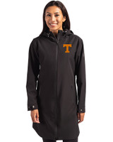 Tennessee Volunteers Cutter & Buck Camano Everyday Stretch Recycled Womens Water Resistant Jacket Black Front