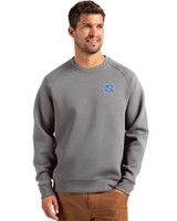 North Carolina Tar Heels Cutter & Buck Roam Epic Versatility Recycled Crew Neck Mens Pullover Elemental Grey Front